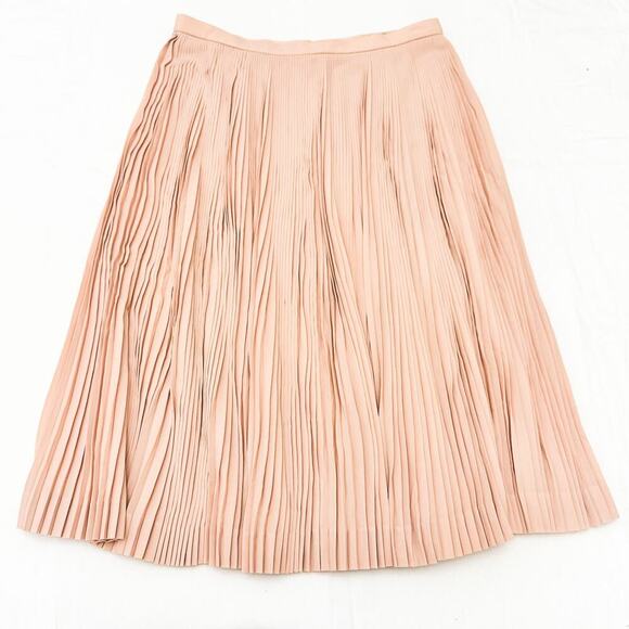 J. Crew Pleated Midi Straight Skirt Flowy Elegant Nude/Pink Size 10 - Picture 1 of 5